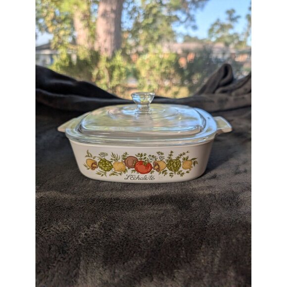 Vintage Corningware Spice of Life L'Echalote A-1-B 1Qt Casserole Dish with Lid - Picture 3 of 10